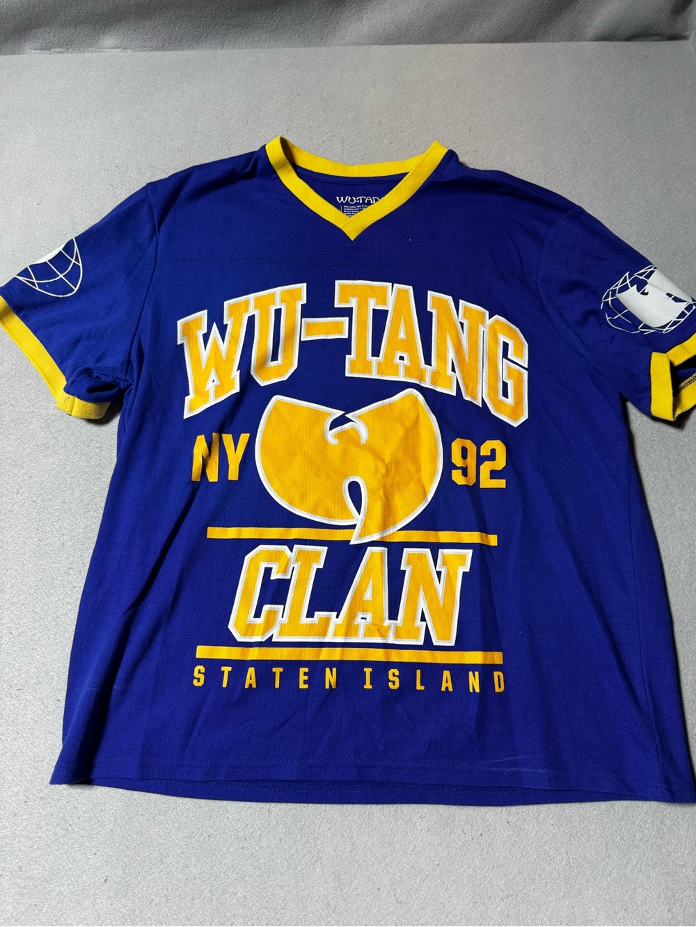 Wu-Tang Clan Staten Island NY 92 Jersey T-shirt Men’s 2XL Royal Blue Yellow